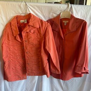 Chicos Coral Size 2 Bundle Dress Shirt and Jacket